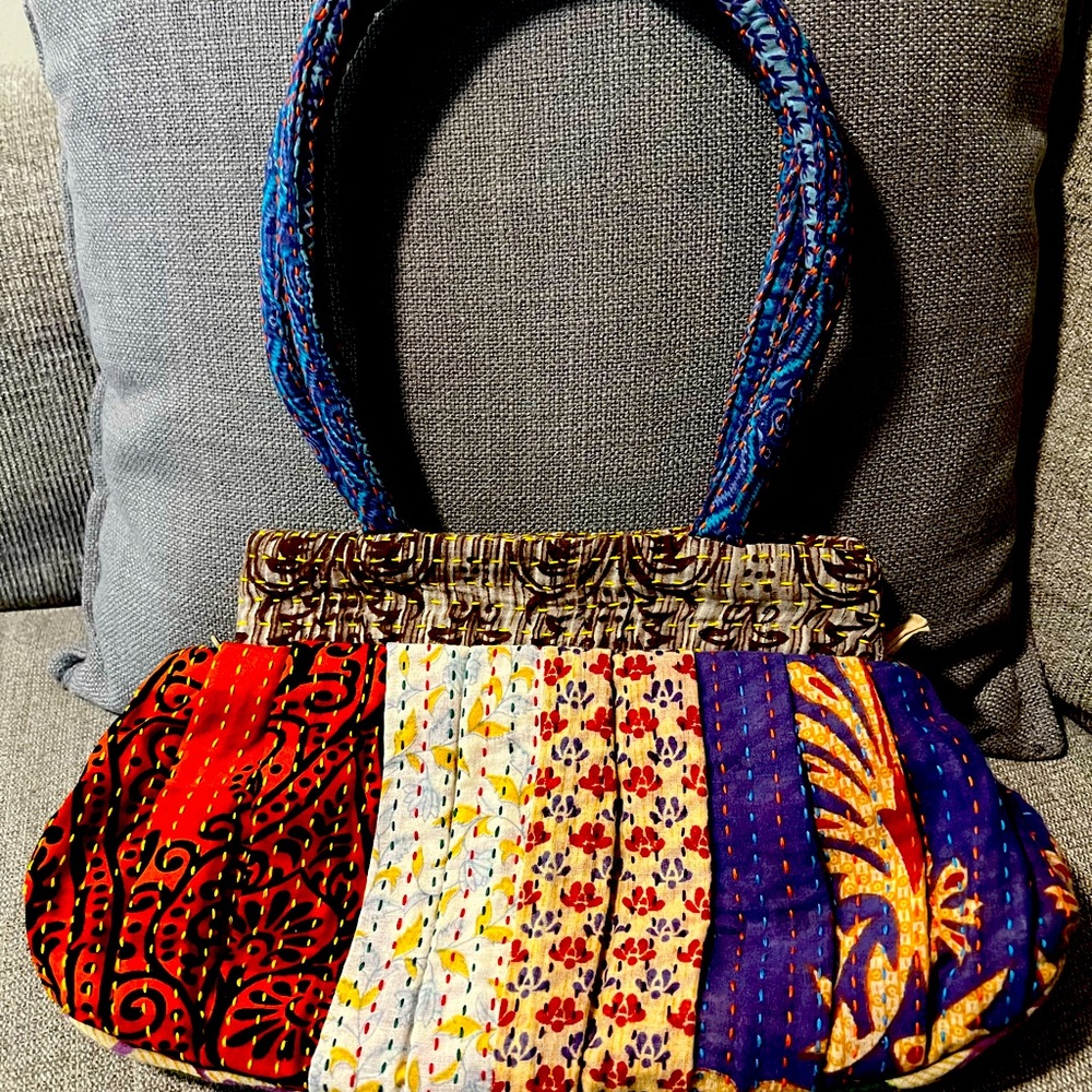 UEC Multicolored Quilt pattern patchwork purse Handmade in Bangladesh.
